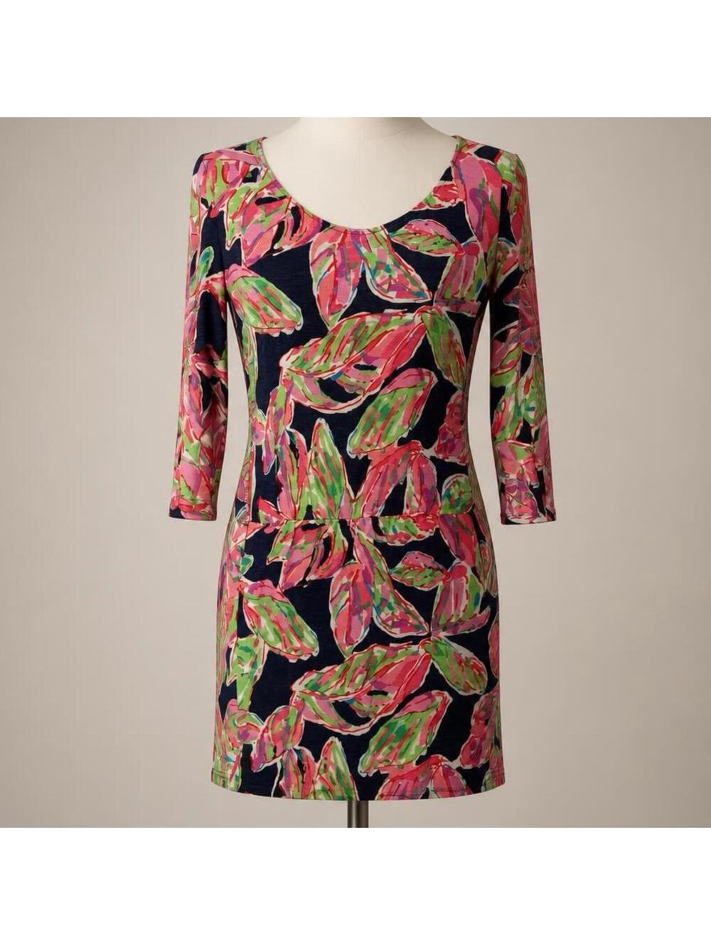 Lilly Pulitzer XS The Vias Pima Palmetto Floral Print Dress with 3/4 Sleeves